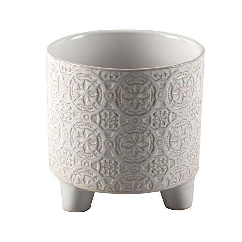 Flora Bunda 6Inch Catheral Footed Ceramic for Succulents, Candies, Paper pins for Home Office Decorations, Ivory