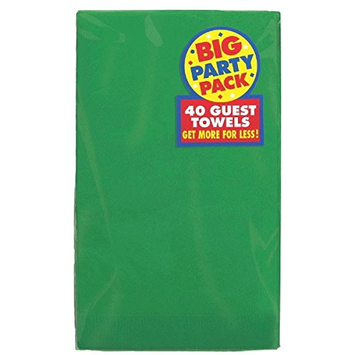 Amscan Beautiful Big Party Pack Festive Guest Paper Towel Party Supply, 4-1/2 x 7-3/4", Green
