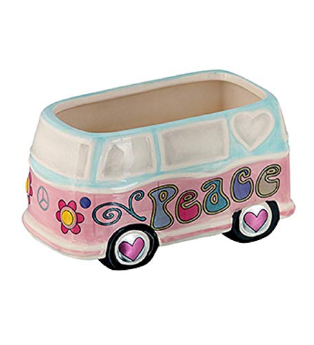 Napco 16934 Peace Bus Planter, 2.75-inch High, Ceramic