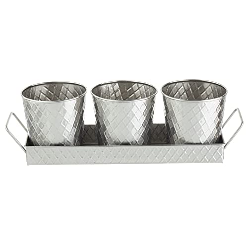 Tablecraft Lattice Collection Four Piece Snack Set, Stainless Steel