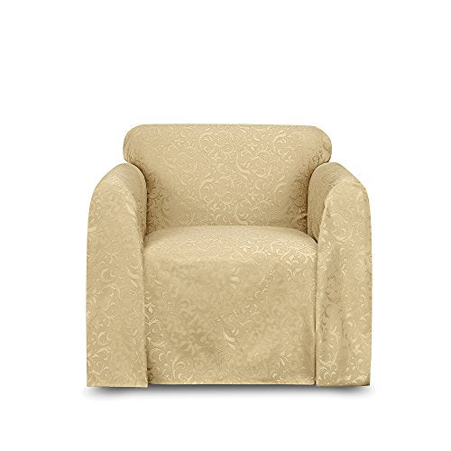 Belle Maison Stylemaster Brianna Jacquard Furniture Throw, Chair, Gold