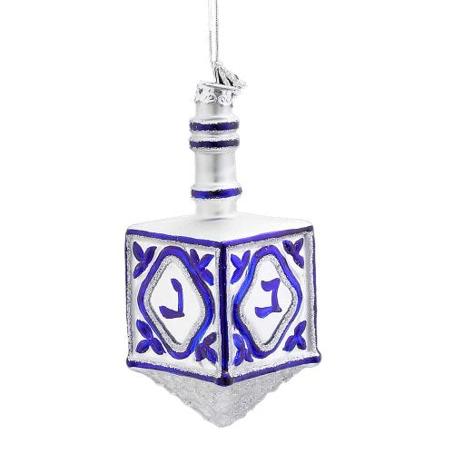 Noble Gems Kurt Adler 4-1/4-Inch Glass Jewish Dreidel Ornament