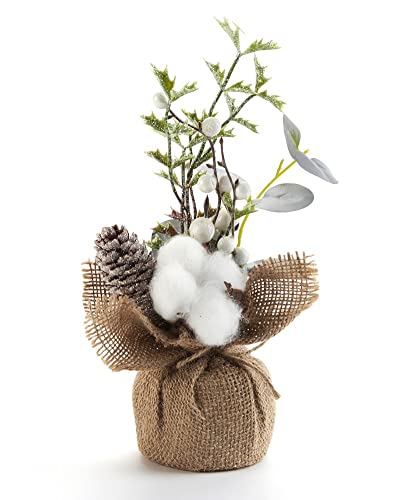 Giftcraft 681673 Christmas Pine Cone and Greenery Christmas Floral, 9.05 inch, Plastic and Iron Wire