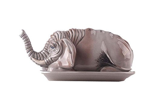 Blue Sky Clayworks Clayworks 8.25"X5.25"X4" Elephant Butter Dish