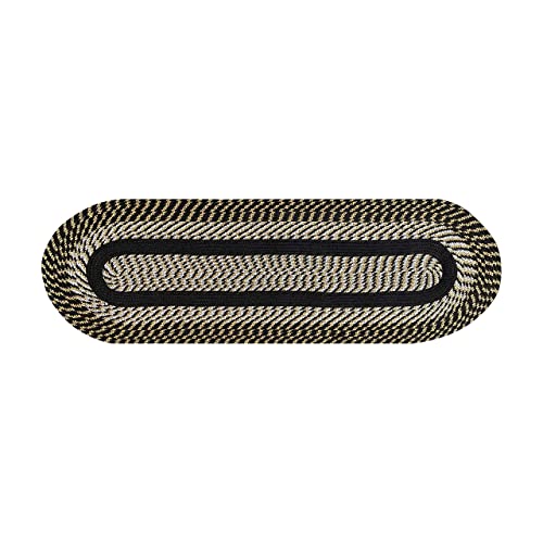 Better Trends Newport Braid Collection is Durable and Stain Resistant Reversible Indoor Utility Rug 100% Polypropylene in Vibrant Colors, 24" x 108" Runner, Black