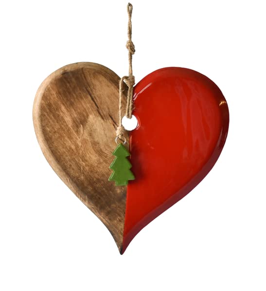 Ganz MX180436 Oversized Heart w/Tree Ornament, 12.25-inch Height