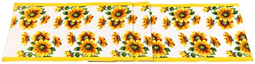 Boston International Cotton Table Runner, 13 x 72-Inches, Colourful Sunflowers