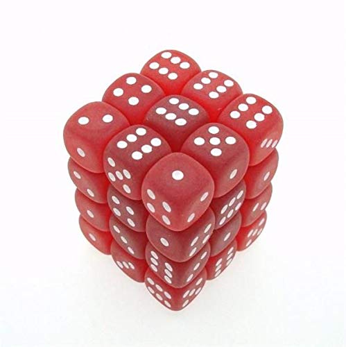 Chessex Manufacturing LE412 Frosted D6 12 mm Red With White 36