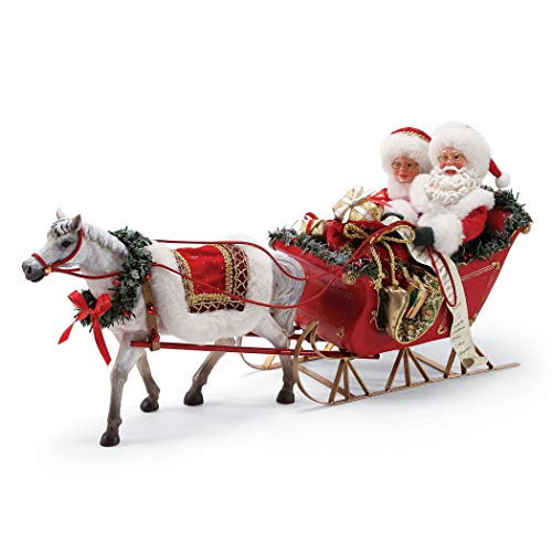 Christmas Traditions Department 56 Possible Dreams Santa's One Horse Open Sleigh. Figurine, Multicolor