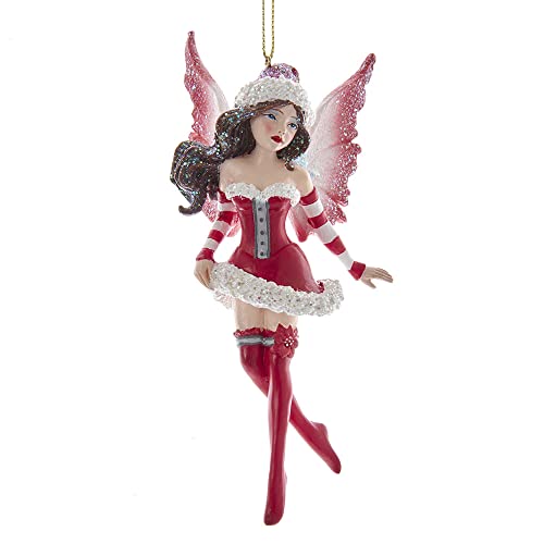 Kurt Adler Adler Amy Brown Miss Santa Fairy Ornament, 6-Inch, Red