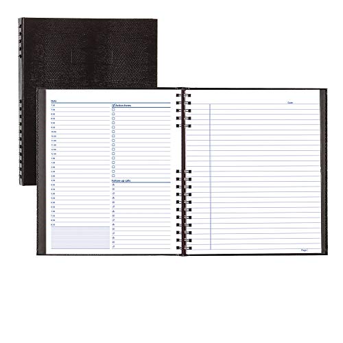 Rediform NotePro Undated Daily Planner, Black, 200 Pages,11 x 8-1/2 Inches