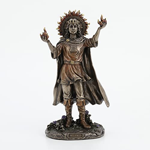 Unicorn Studio Veronese Design 9 1/4" Tall Belenus The Celtic Sun God of Healing Cold Cast Resin Antique Sculpture Antique Bronze Finish Statue Altar Decoration Mystic Gifts