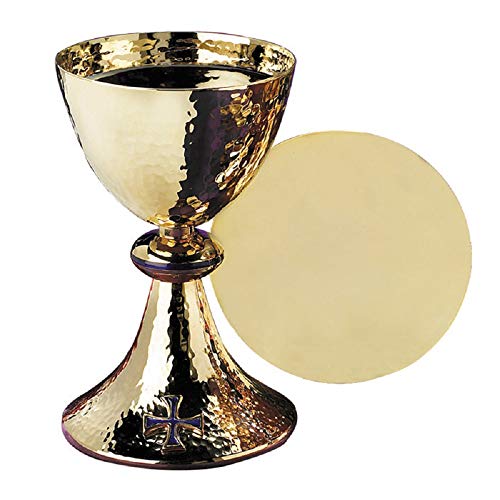 Creative Brands Blue Enamel Cross Chalice with Paten