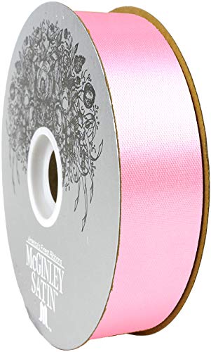 burton + BURTON McGinley Mills 1.3" W Acetate Satin Ribbon, Pink, 100 Yard Spool