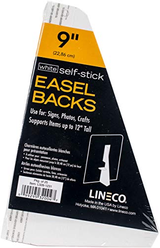 Lineco White Single Self-Stick Chipboard Easel Backs 25/Pkg-Wing, 9", Count