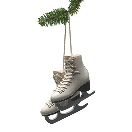 Abbott Collection  Resin Figure Skates Ornament, Ivory