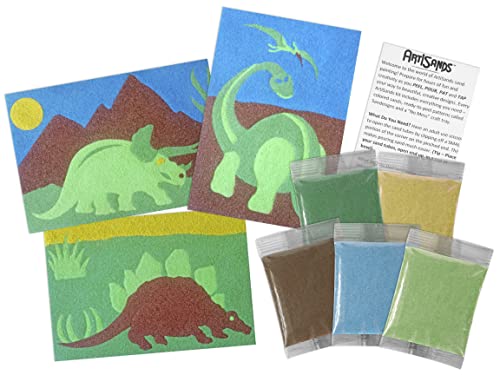 ACT√çVA Products ArtiSands Dinosaurs Sand Painting Craft Kit, Multiple, (9202)
