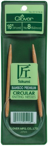 Clover 3016/16-03 Takumi Bamboo Circular 16-Inch Knitting Needles, Size 3
