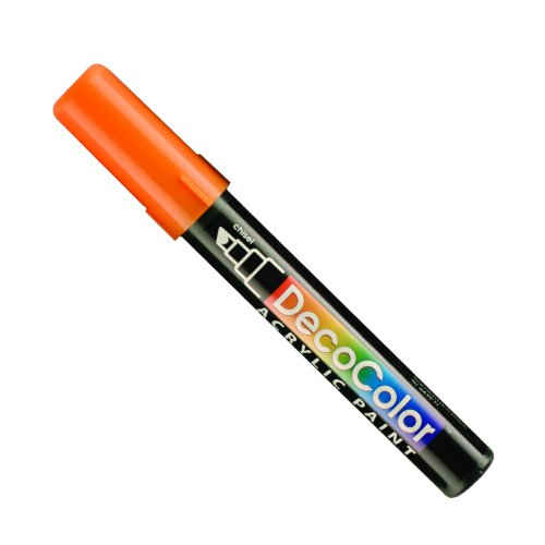 Uchida Marvy Deco Color Chisel Tip Acrylic Paint Marker Art Supplies, Orange