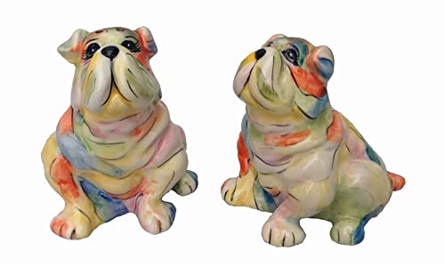 Blue Sky Clayworks Clayworks Bulldog Salt and Pepper Set, 3.50-inch Height, Set of 2