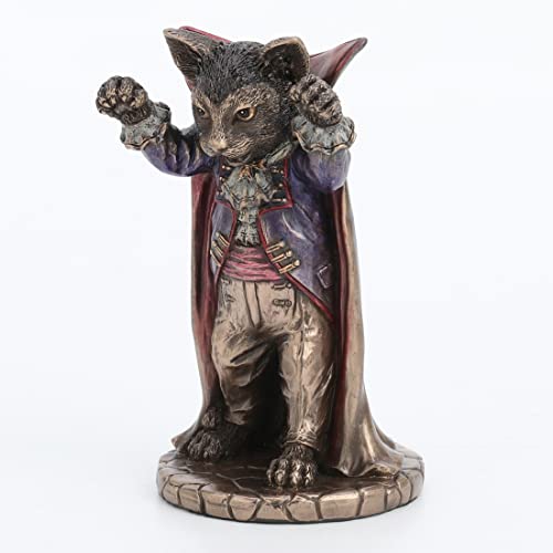 Unicorn Studio Veronese Design 5 Inch Vampire Cat Nosferatu Spooky Animal Figurine Bronze Finish