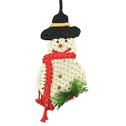 Midwest Design Imports Hanging Macrame Snowman, 12inch, White