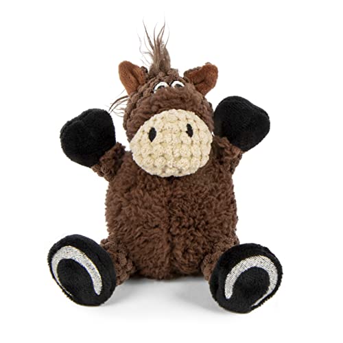 Worldwise 73547-98997-024 goDog Checkers Sitting Horse with Chew Guard Technology Mini Durable Plush Dog Toy