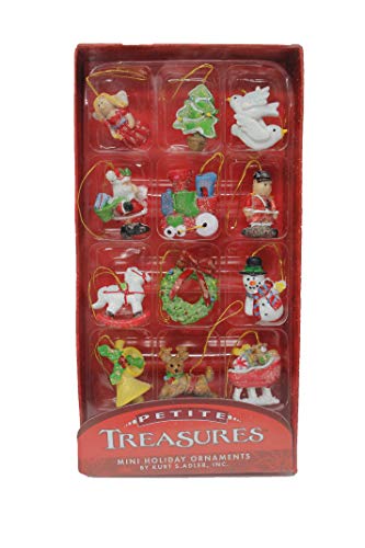 Kurt Adler 12-Piece Resin Petite Treasures Ornament Set, Mini