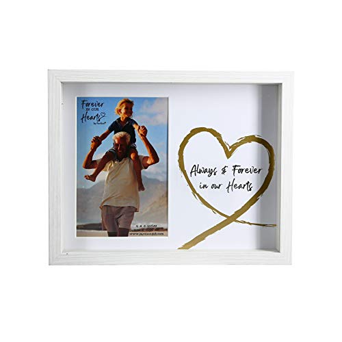 Pavilion Gift Company Always & Forever in Our Hearts 7.5x9.5 Inch Easel Back Vertical Picture Frame, Gold