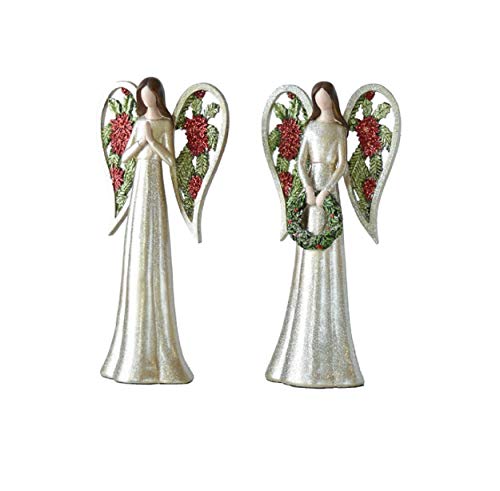 Ganz MX181045 Angel Figurine, 10-inch Height, Set of 2, Resin and Polyresin