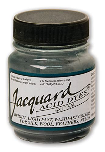 Jacquard Acid Dye for Wool, Silk and Other Protein Fibers, 1/2 Ounce Jar, Concentrated Powder, Teal 631
