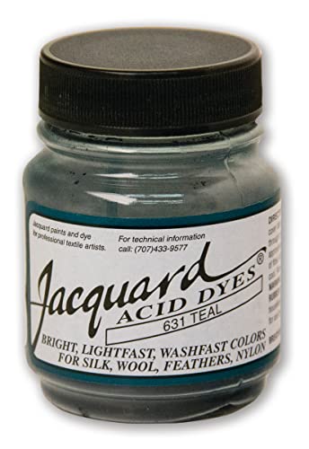 Jacquard Acid Dye for Wool, Silk and Other Protein Fibers, 1/2 Ounce Jar, Concentrated Powder, Teal 631