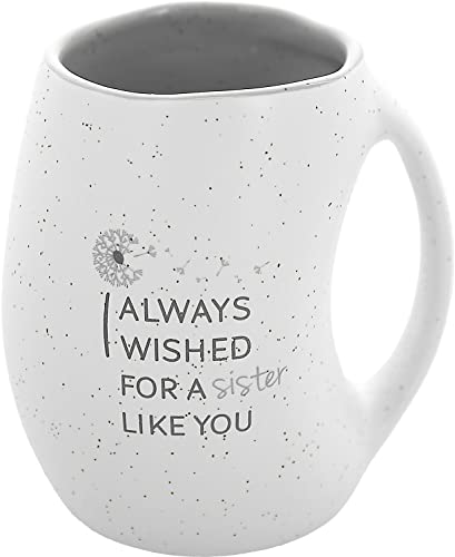 Pavilion - I Always Wished For A Sister Like You 16 ounce Large Coffee Cup - Hand Warmer Coffee Mug, Huggable Hand Warming Mug, Sister Gift Ideas, Sister Mug, Gray