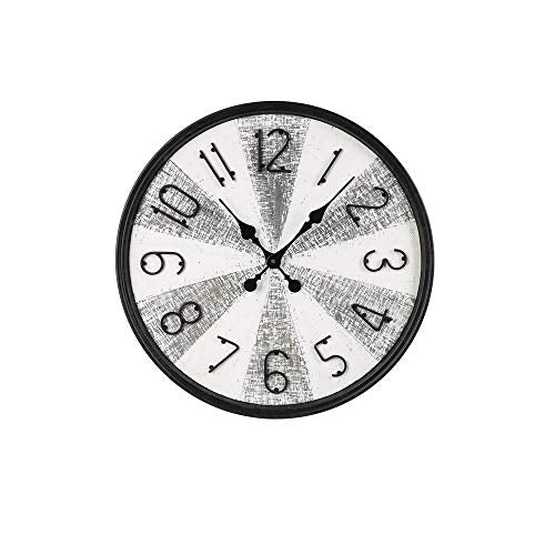 Ganz CB173983 Black Frame with Whitewash Inlay Wall Clock, 22-inch Diameter