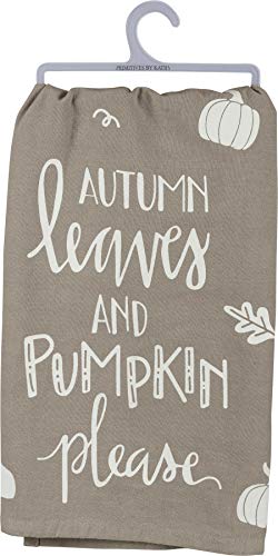 Primitives by Kathy Dish Towel - Autumn Leaves And Pumpkin Please Kitchen Apparel