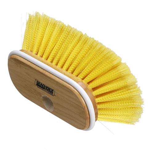 Land N Sea Distributing Deck Brush w/Threaded Hole, 6 in, Soft Bristles, Wood Block