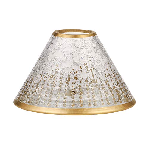 Pavilion Gift Company Gold Sparkly Polka Dot Crackled Glass 22 oz Jar Large Candle Shade
