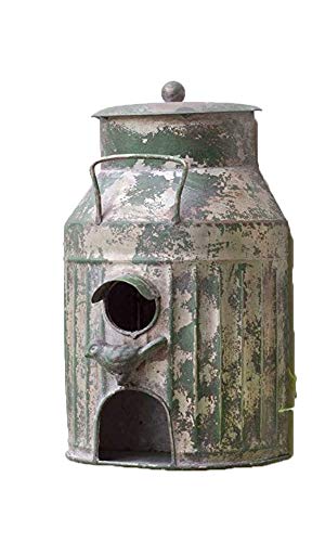 CTW Rustic Metal Wall Mount Milk Can Birdhouse