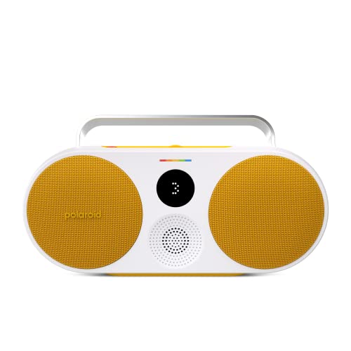 Exertis Polaroid P3 Music Player (Yellow) - Retro-Futuristic Boombox Wireless Bluetooth Speaker Rechargeable with Dual Stereo Pairing