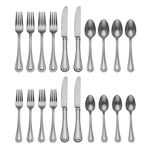 Lenox Textured Neutrals 20-Piece Flatware Set, Metallic