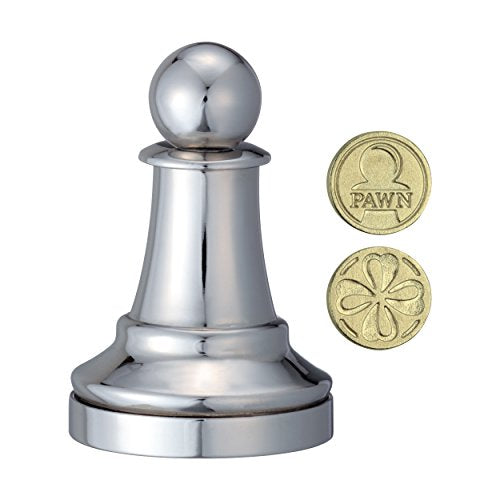 University Games BePuzzled Hanayama Metal Cast Pawn Chesspiece Puzzle Find Lucky Coins, Advanced Challenging Brain Teaser Game for Kids Age 8 & Above (Level 1)