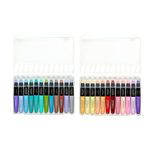 KINGART Stick Artist Watercolor, Set of 24 Unique Pastel Colors Gel Crayons, Assorted 24 Piece (583-24)