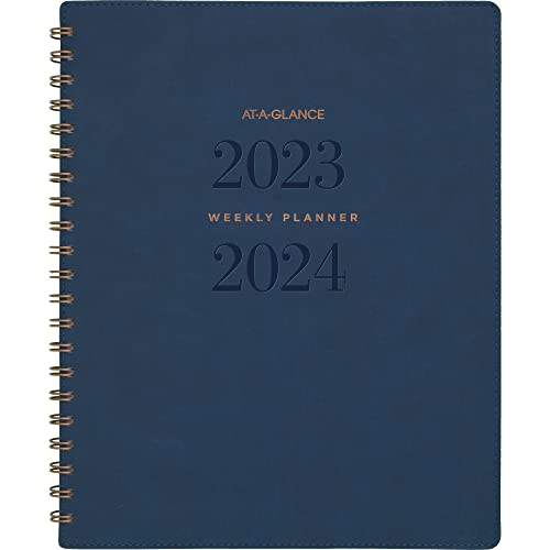 ACCO (School) AT-A-GLANCE 2023-2024 Planner, Weekly & Monthly Academic, 8-1/2" x 11", Large, Signature Collection, Navy (YP905A20)