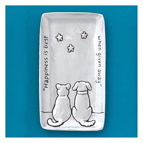 Basic Spirit Pewter Cat & Dog Small Tray Trinket Dish Ring Holder Gift Box
