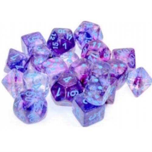 DND Dice Set - Chessex D&D Dice - 16mm Nebula Nocturnal & Blue Luminary Plastic Polyhedral Dice Set-Dungeons and Dragons Dice Includes 12 Dice ‚Äö√Ñ√¨ D6