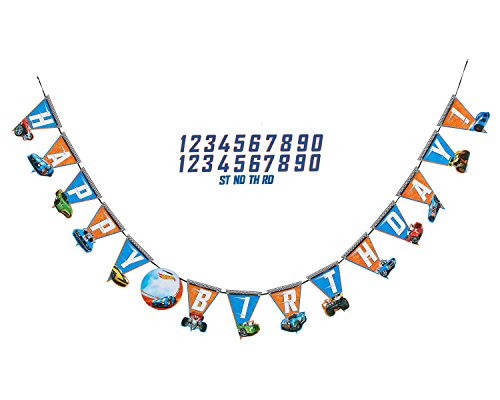 Amscan American Greetings Hot Wheels Add-an-Age Birthday Party Banner