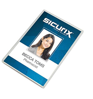 Baumgartens SICURIX Translucent ID Card Holder Badge Dispensers Vertical 25 Pack CLEAR (68120)
