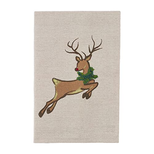 Mud Pie Hand Painted Towel,14"x21", Reindeer