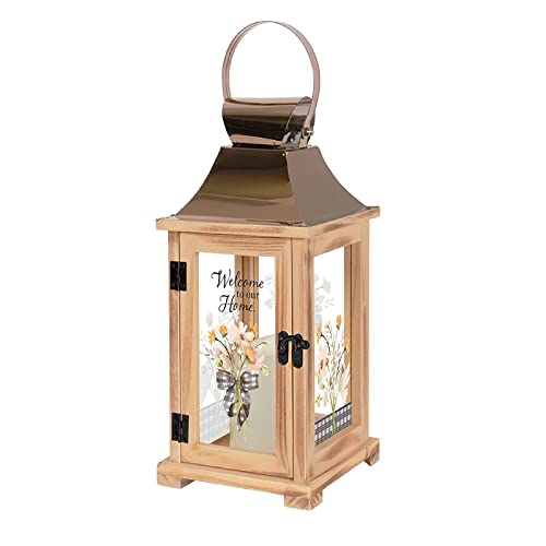 Carson Home Accents Welcome Lantern, 13.50-Inch Height