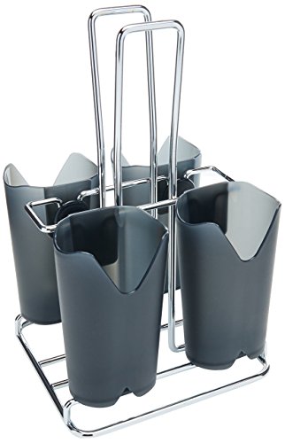 Prodyne Flatware Caddy with Black-Smoke Compartments